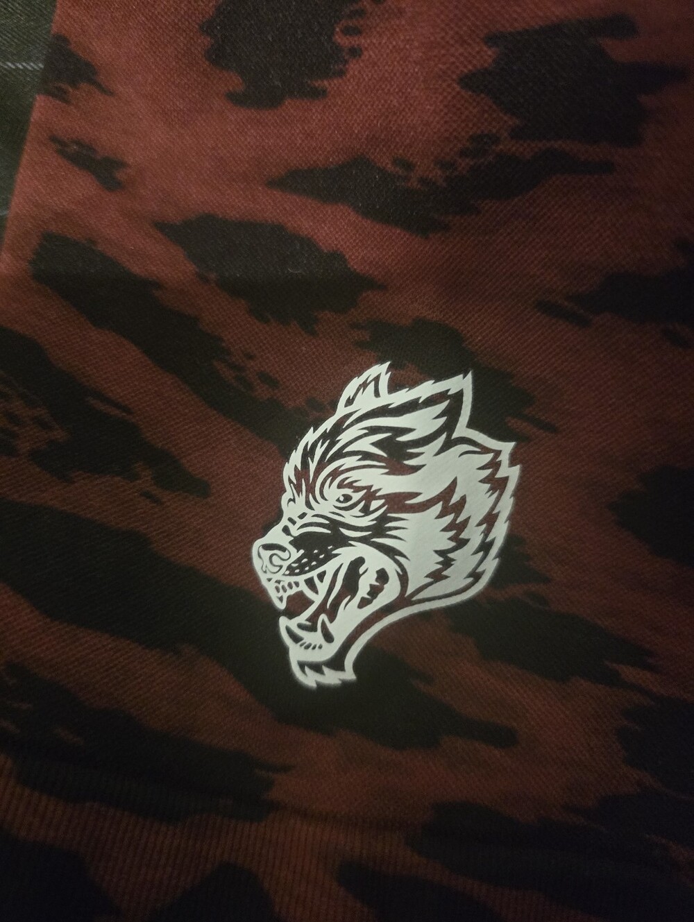 Red Leopard Print Workout Shorts - Picture 2 of 3